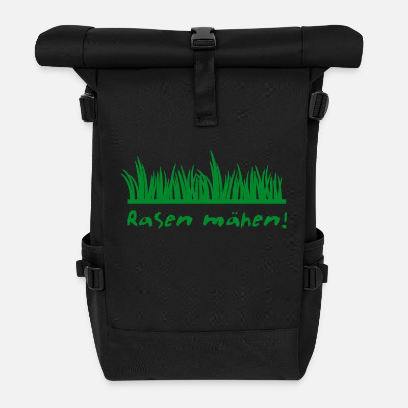 Rasen mähen - Rolltop Rucksack - Schwarz