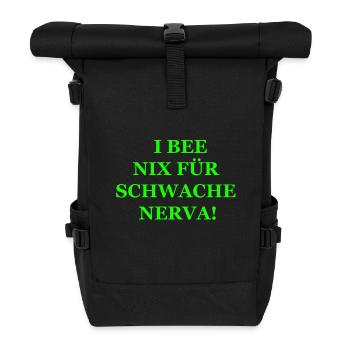 Schwäbische TShirts mit lustigem Schwaben Spruch. - Rolltop Rucksack - Schwarz - Vorne