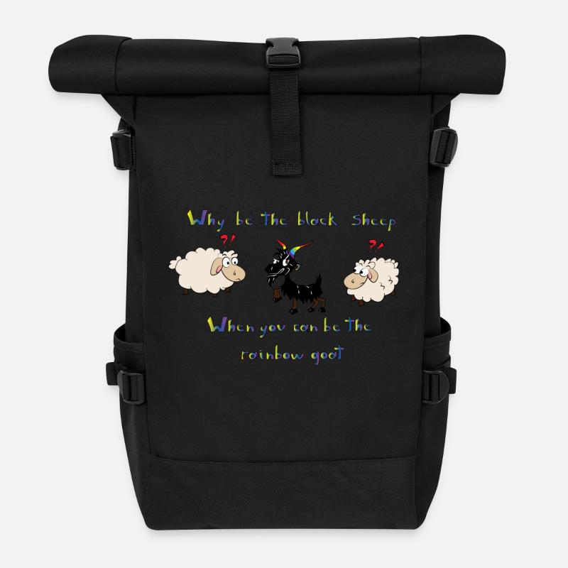 chèvre arc - Sac à dos roll top - noir