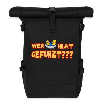 Wer hat gefurzt - Rolltop Rucksack - Schwarz - Vorne