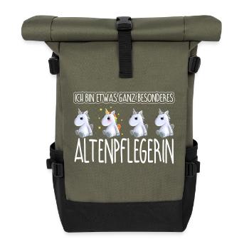 ALTENPFLEGERIN - Toll - Rolltop Rucksack - Olive/Schwarz - Vorne