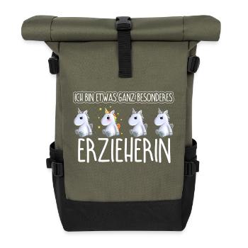 ERZIEHERIN - Toll - Rolltop Rucksack - Olive/Schwarz - Vorne