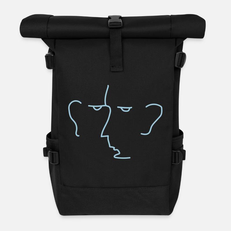 Face - Roll Top Backpack - black