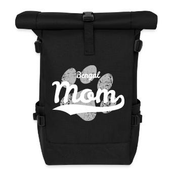 Bengal mom - Roll Top Backpack - black - Front