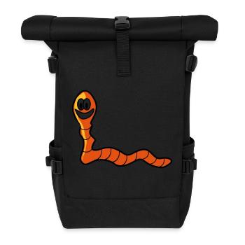 Regenwurm Wurm - Rolltop Rucksack - Schwarz - Vorne