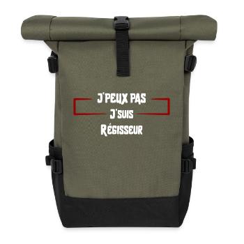 j'peux pas Régisseur cadeau - Sac à dos roll top - olive/noir - Devant