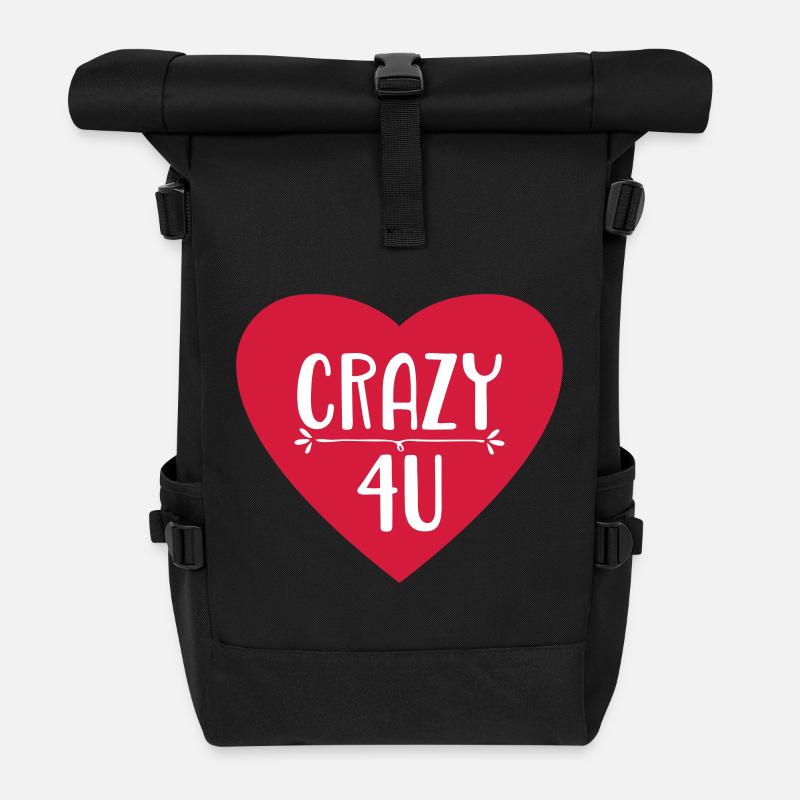 Liebe - Rolltop Rucksack - Schwarz