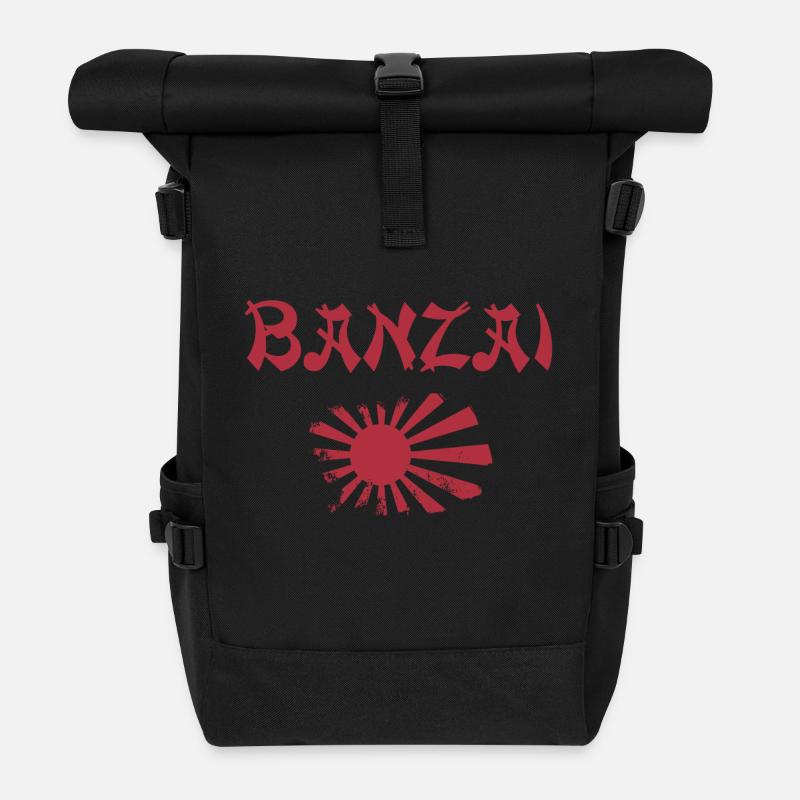 Banzai Japan - Roll Top Backpack - black
