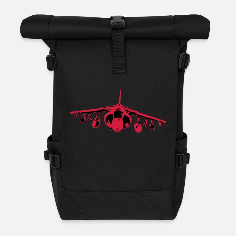 Harrier Front - Roll Top Backpack - black