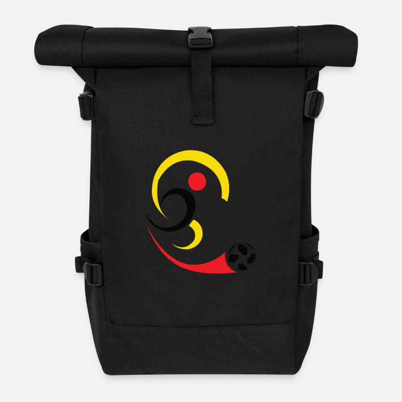 Fußball Germany Deutschland - Rolltop Rucksack - Schwarz