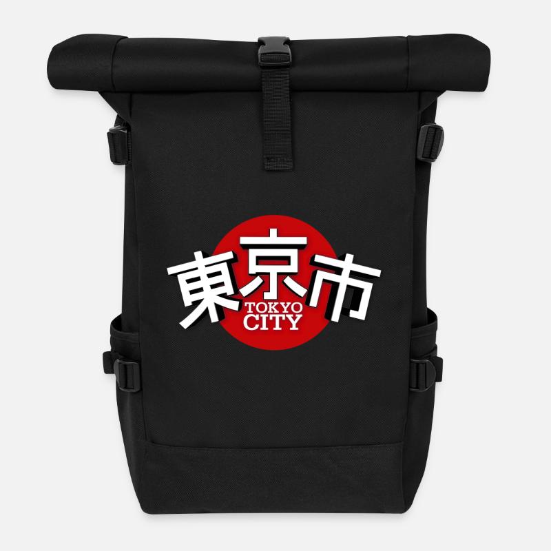 Tokyo City Japan - Rolltop Rucksack - Schwarz