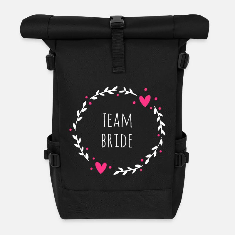 Team Bride | JGA - Rolltop Rucksack - Schwarz