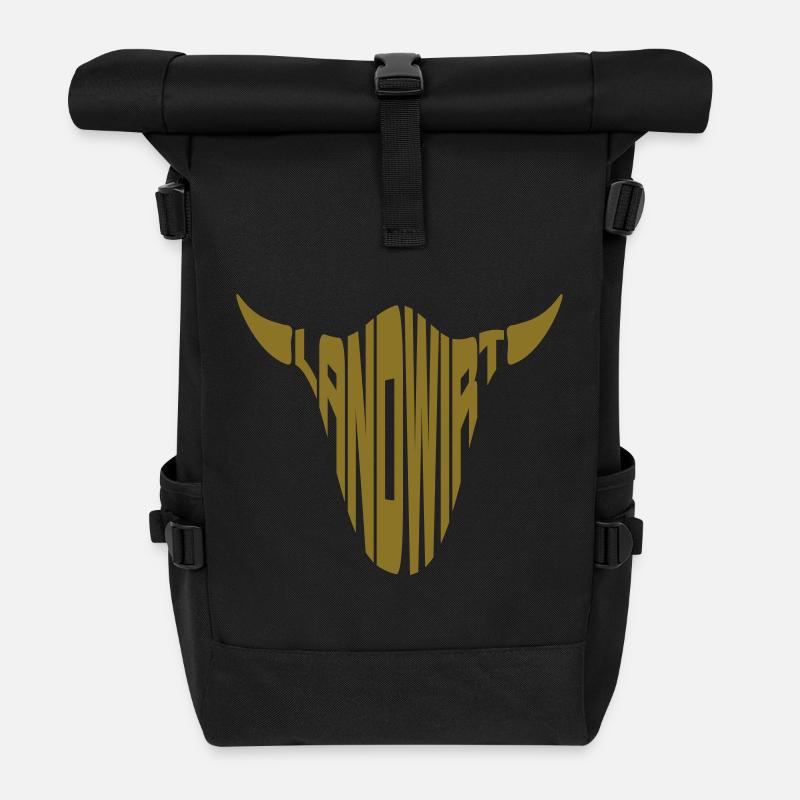 Landwirt Landwirtschaft Bauer Skull - Rolltop Rucksack - Schwarz