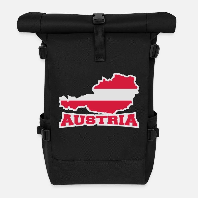 Austria Logo - Rolltop Rucksack - Schwarz