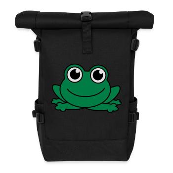 Cute Little Frog Baby - Roll Top Backpack - black - Front