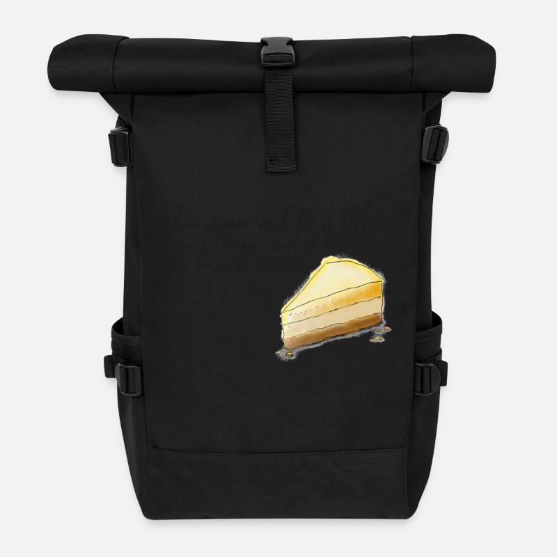 Käsekuchen T-Shirt - Rolltop Rucksack - Schwarz