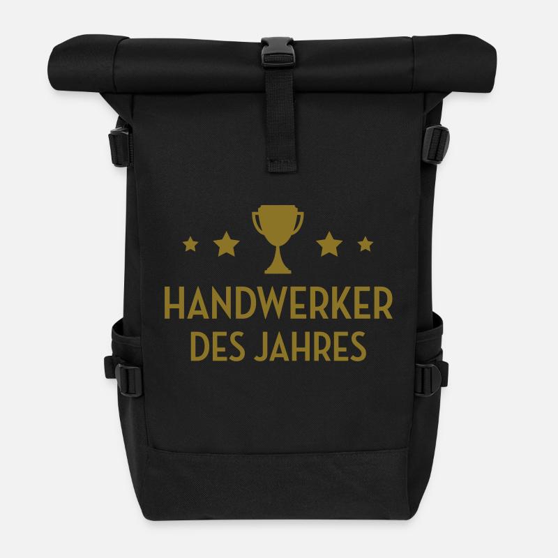 Handwerker Handwerkerin Handwerk Kunsthandwerk - Rolltop Rucksack - Schwarz