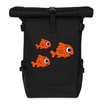 comic_fische - Rolltop Rucksack - Schwarz - Vorne