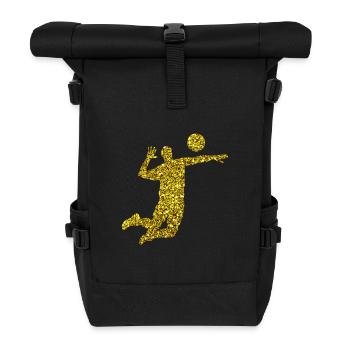 Gold Volleyball - Rolltop Rucksack - Schwarz - Vorne