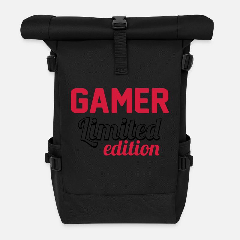 Geek / Gamer / Console / Playsation / Gameuse - Roll Top Backpack - black