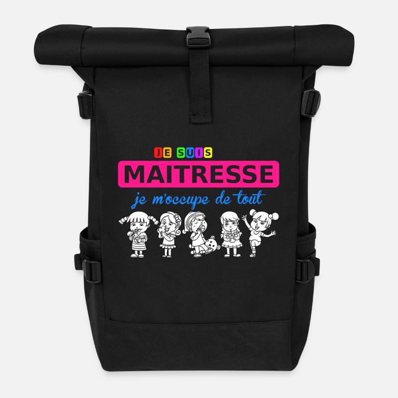 je suis maitresse - Roll Top Backpack - black