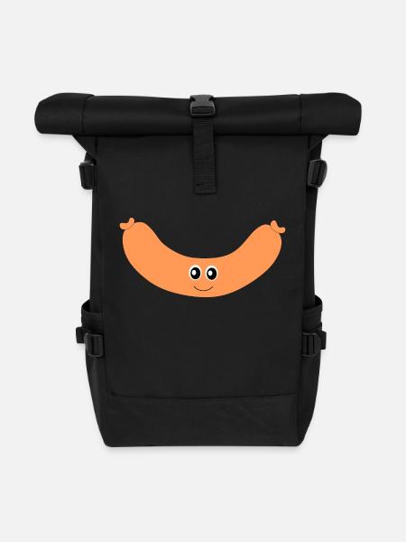 Hotdog Wurst - Rolltop Rucksack - Schwarz