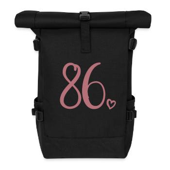 Süße Nummer 86, 86 Jahre alt, Geschenk zum 86. Geburtstag - Rolltop Rucksack - Schwarz - Vorne