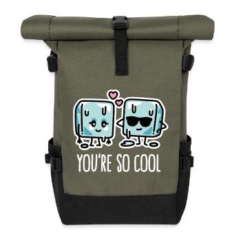 Funny heat wave, cool ice cubes You're so cool - Roll Top Backpack - olive/black - Front