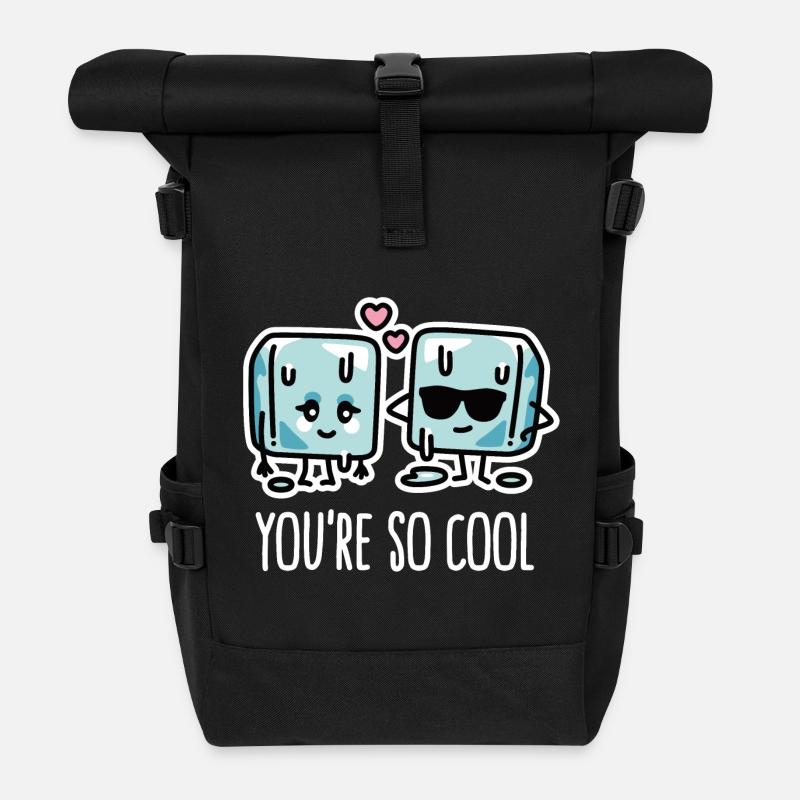 Lustige Hitzewelle, coole Eiswürfel You're so cool - Rolltop Rucksack - Schwarz