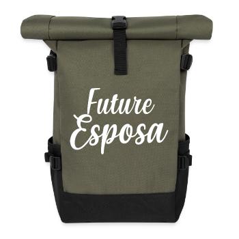 Future Esposa Engagement Bridal Shower Wedding - Roll Top Backpack - olive/black - Front