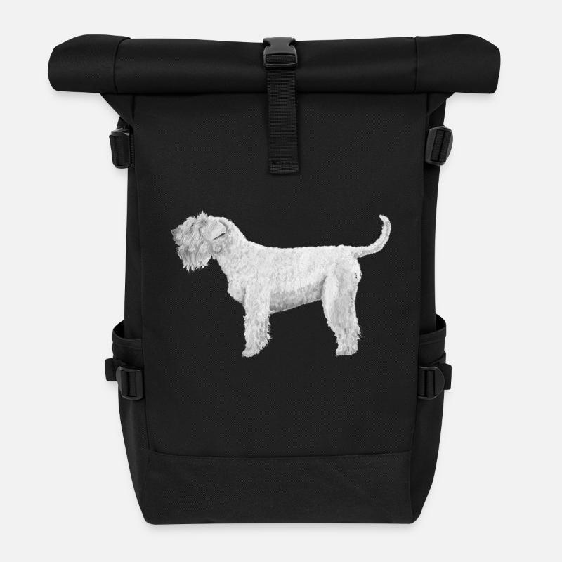 Irish SoftCoated WheatenTerrier - Roll Top Backpack - black