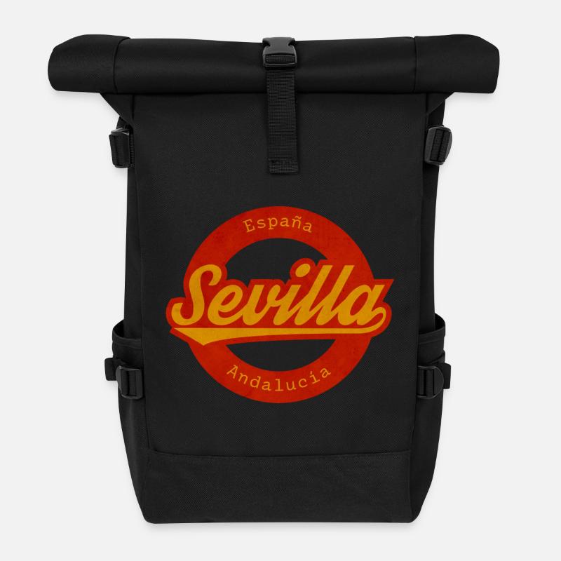 Sevilla Vintage Logo España Andalucía - Rolltop Rucksack - Schwarz