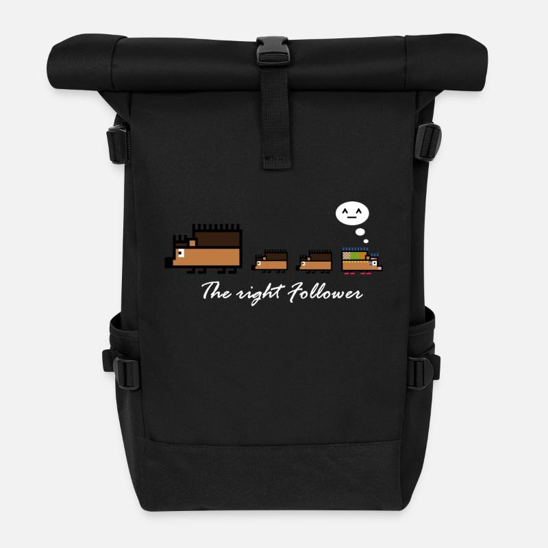 Igel-Follower - Rolltop Rucksack - Schwarz