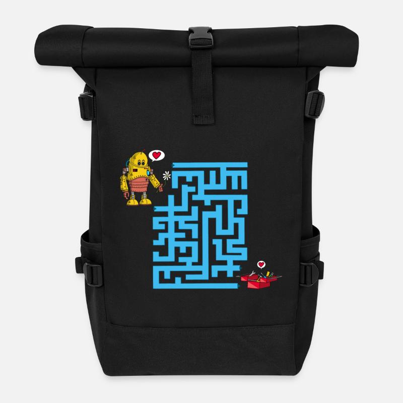 Le labyrinthe des amoureux - Sac à dos roll top - noir
