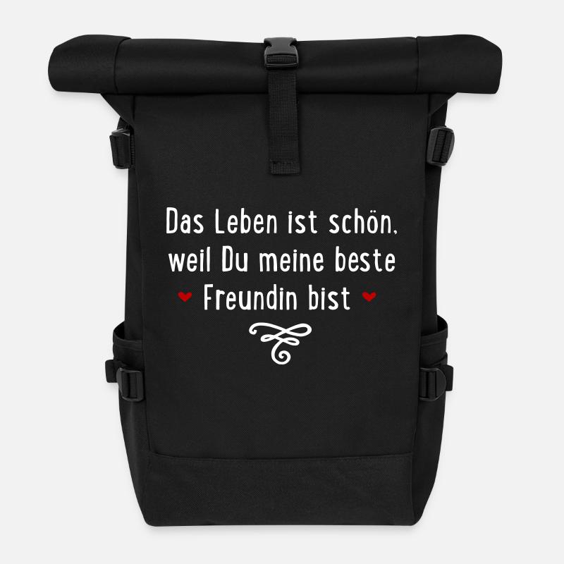 Beste Freundin - Rolltop Rucksack - Schwarz
