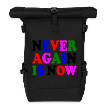Never again is now - Rolltop Rucksack - Schwarz - Vorne