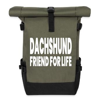 Dackel - Rolltop Rucksack - Olive/Schwarz - Vorne