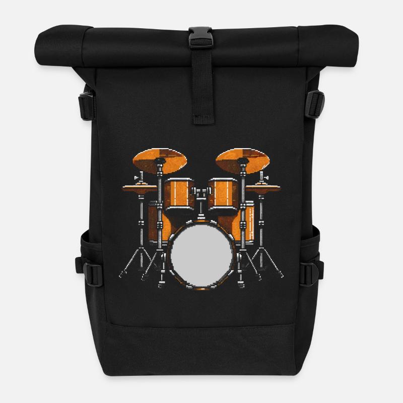 Schlagzeuger - Rolltop Rucksack - Schwarz