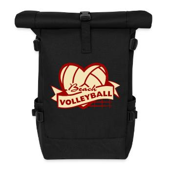 Heart Beach Volleyball - Roll Top Backpack - black - Front