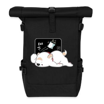 Dog Korean - Japanese Style 04 - Roll Top Backpack - black - Front