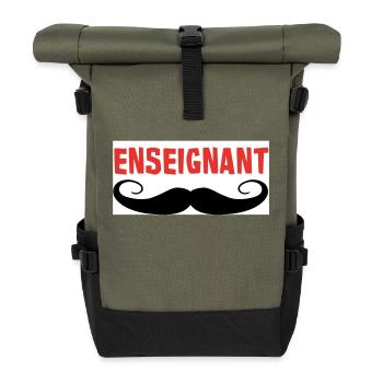 ENSEIGNANT - Sac à dos roll top - olive/noir - Devant