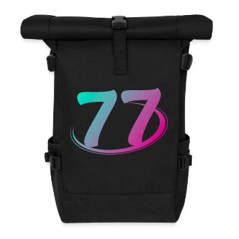 Number 77 multicolor - Roll Top Backpack - black - Front