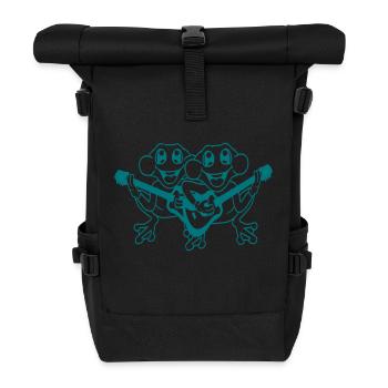 Frösche Gitarre Band Süße Zwei Frosch Freunde Team - Rolltop Rucksack - Schwarz - Vorne