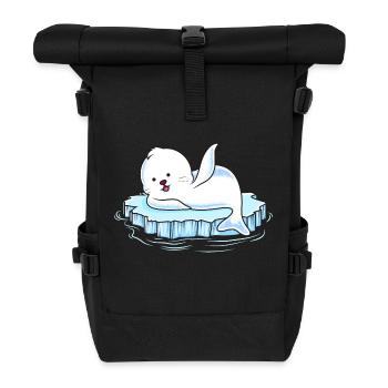 Seal Ice Floe Comic - Roll Top Backpack - black - Front