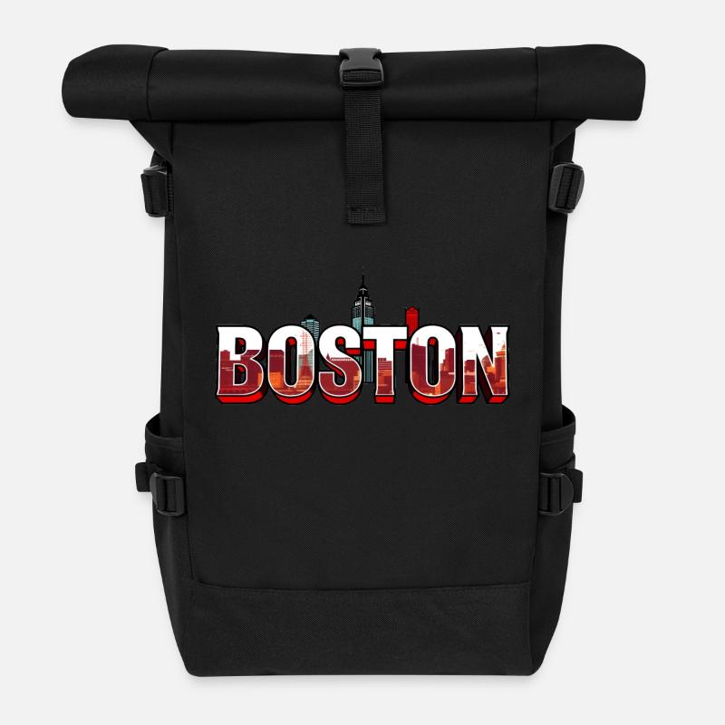 Boston Massachusetts Geschenk - Rolltop Rucksack - Schwarz