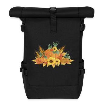 Pumpkin Grain Foliage Autumn - Roll Top Backpack - black - Front