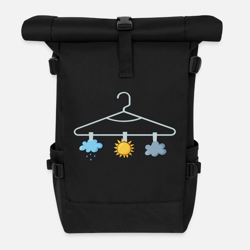 Wettervorhersage Aufhänger Weather Forecast Hanger - Rolltop Rucksack - Schwarz