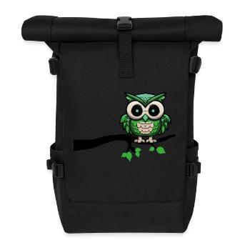 hibou hibou hibou hibou hibou de nuit - Sac à dos roll top - noir - Devant