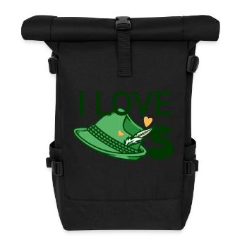 Ich liebe Hüte - Rolltop Rucksack - Schwarz - Vorne