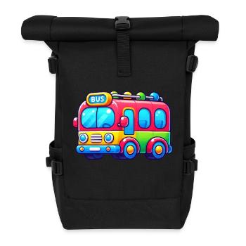 Bus - Rolltop Rucksack - Schwarz - Vorne